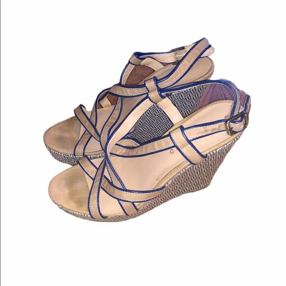 The Limited Tan and Blue Heel Shoes Size 8.5 - Picture 2 of 4